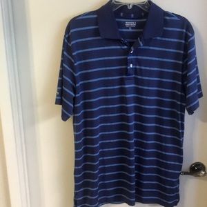 Brooks Brothers Sky Blue on Navy Blue Stripe Men's Polo Shirt Size Large